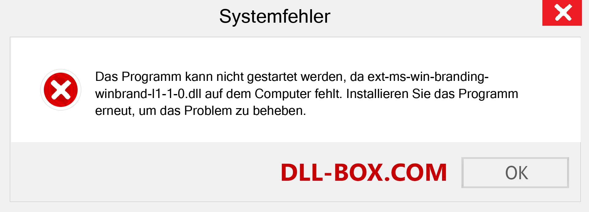 ext-ms-win-branding-winbrand-l1-1-0.dll-Datei fehlt?. Download für Windows 7, 8, 10 - Fix ext-ms-win-branding-winbrand-l1-1-0 dll Missing Error unter Windows, Fotos, Bildern