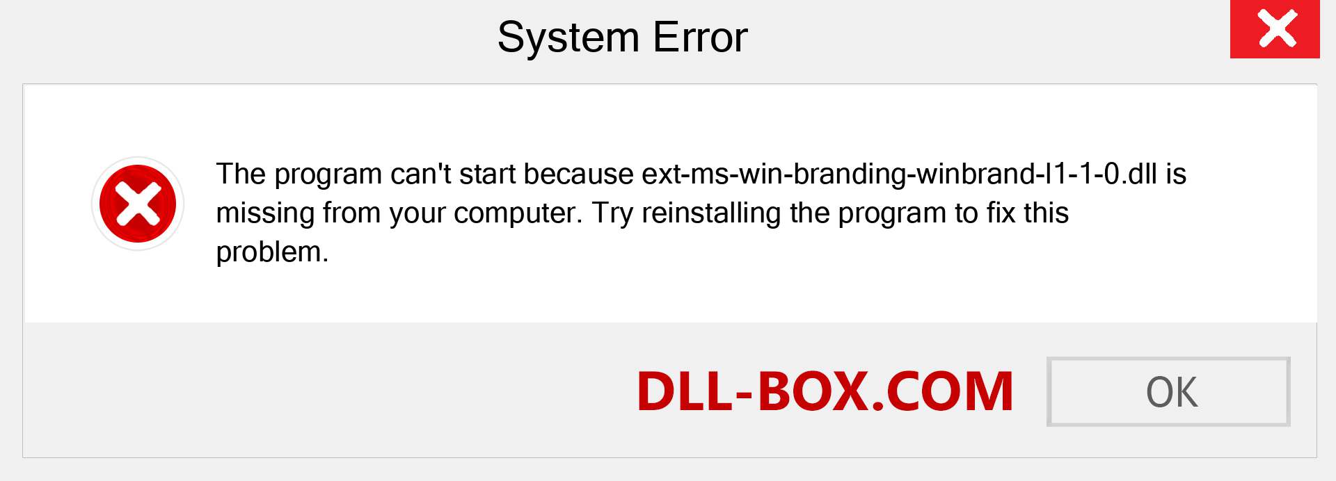  ext-ms-win-branding-winbrand-l1-1-0.dll file is missing?. Download for Windows 7, 8, 10 - Fix  ext-ms-win-branding-winbrand-l1-1-0 dll Missing Error on Windows, photos, images