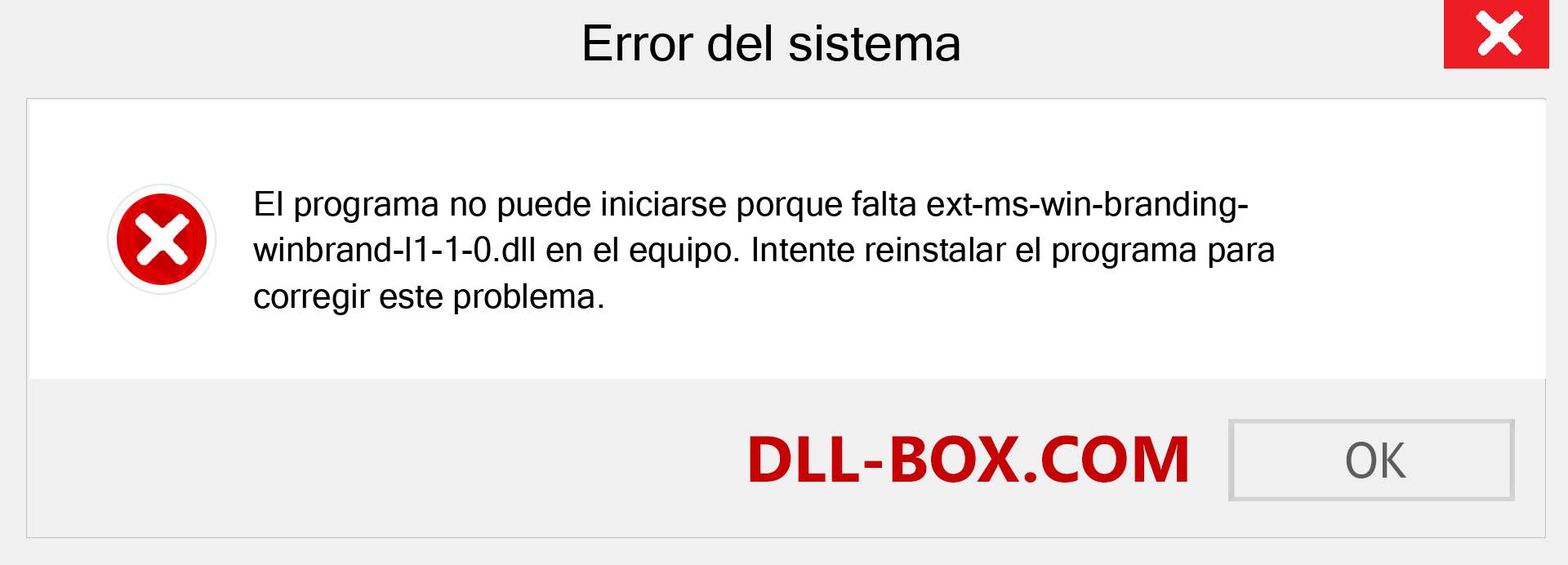 ¿Falta el archivo ext-ms-win-branding-winbrand-l1-1-0.dll ?. Descargar para Windows 7, 8, 10 - Corregir ext-ms-win-branding-winbrand-l1-1-0 dll Missing Error en Windows, fotos, imágenes